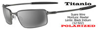 Oakley Square Wire Titanium Polarized Pewter / Black Iridium (12-922)